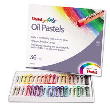 Pentel® Oil Pastel Set With Carrying Case, 36 Assorted Colors, 0.38 Dia X 2.38", 36-pack freeshipping - TVN Wholesale